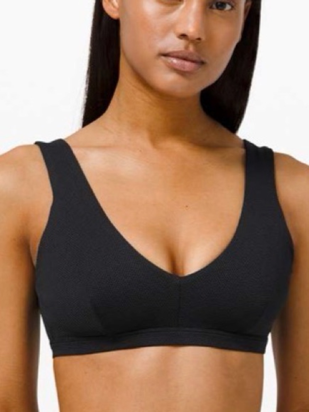 Lululemon Waterside Honeycomb V Swim Top *C/D Cups - Black - Size Small